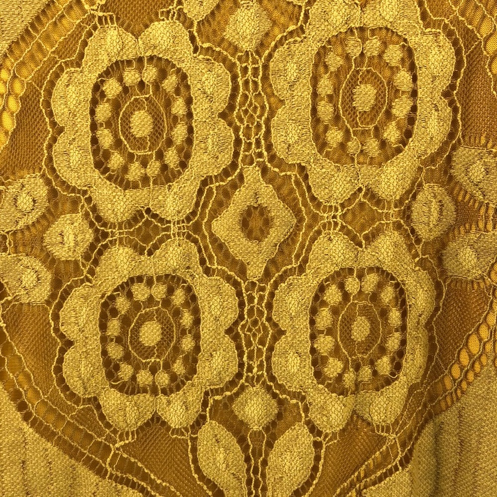 4 Sienna Mustard Lace Sheath Dress - Picture 3 of 5